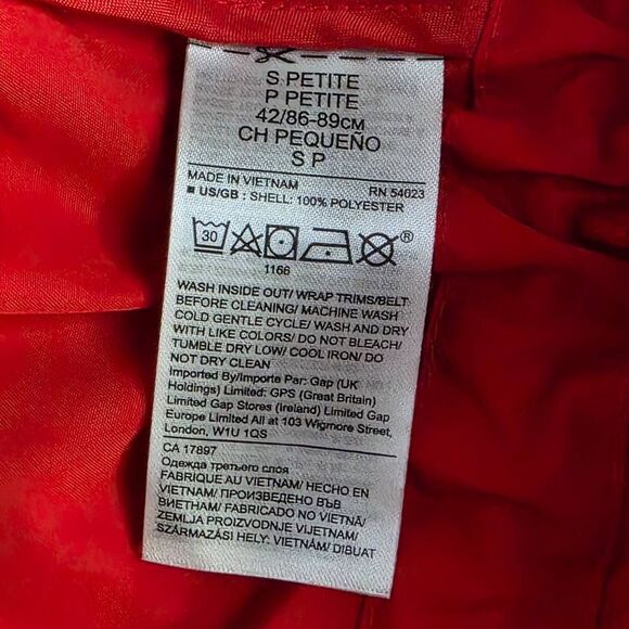 Banana Republic Red Hooded Jacket Petite Small Women’s - Picture 6 of 9